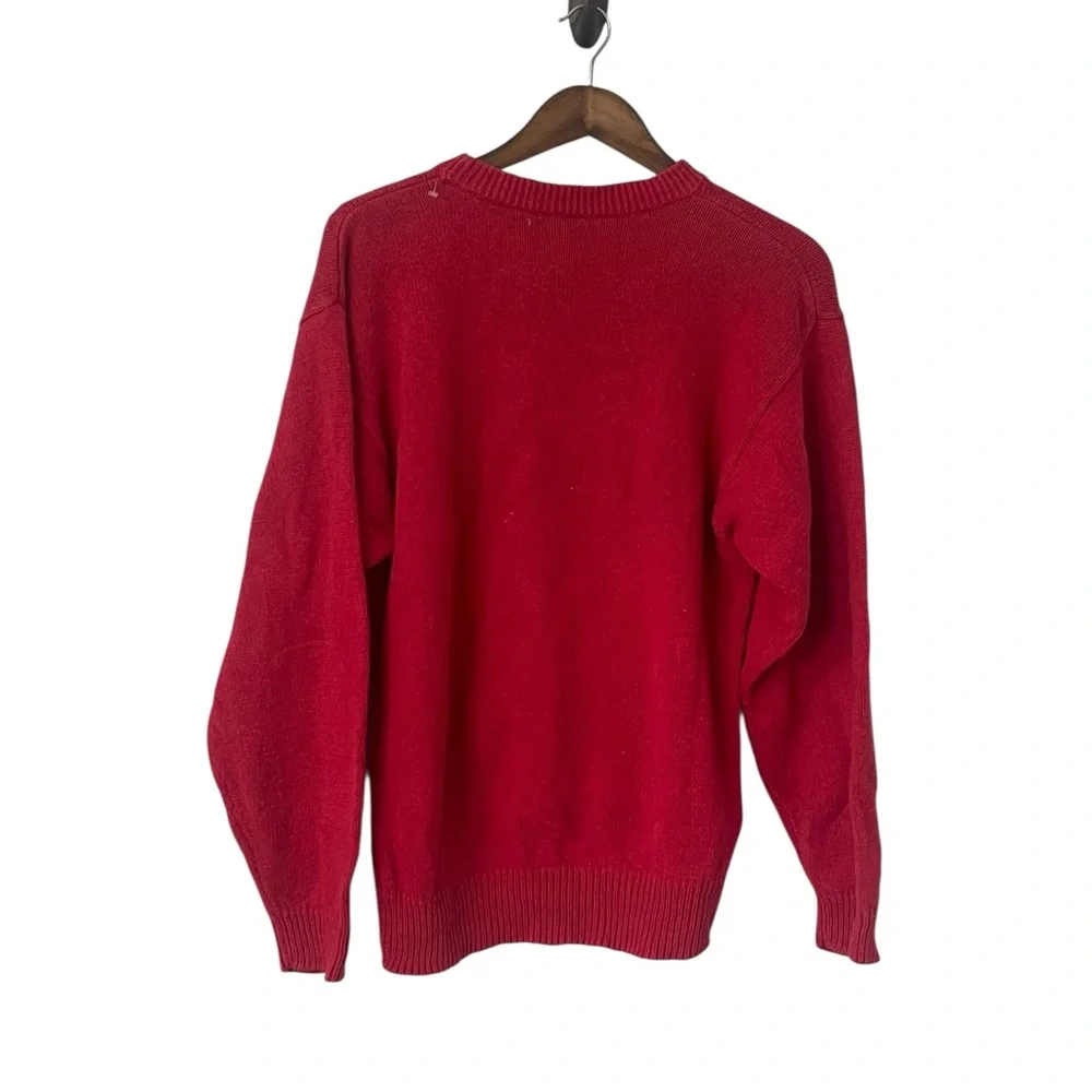 Vintage Mickey Mouse Sweater Size medium Novelty Disney Red‎  Knit Oversized